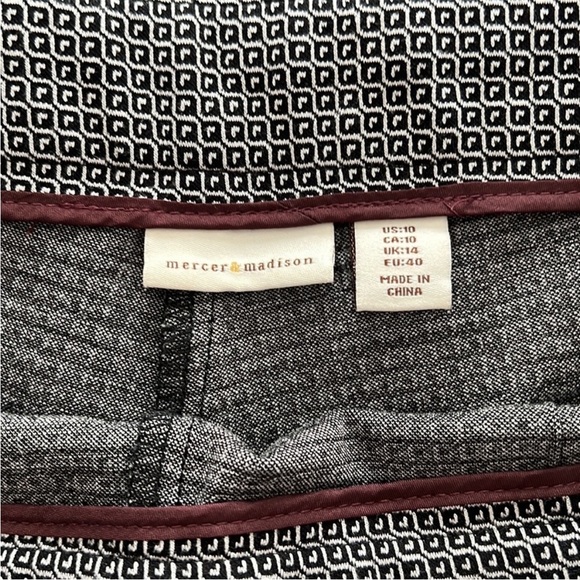 MERCER AND MADISON Black and White Career Stretch Dress Pants Size 10 - Picture 4 of 8